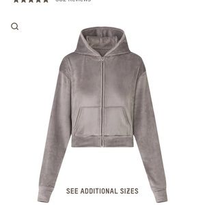 SKIMS Velour Zip Up Jacket